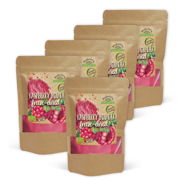 Bringebærpulver Frysetørket ØKO 100g x 5 pakker