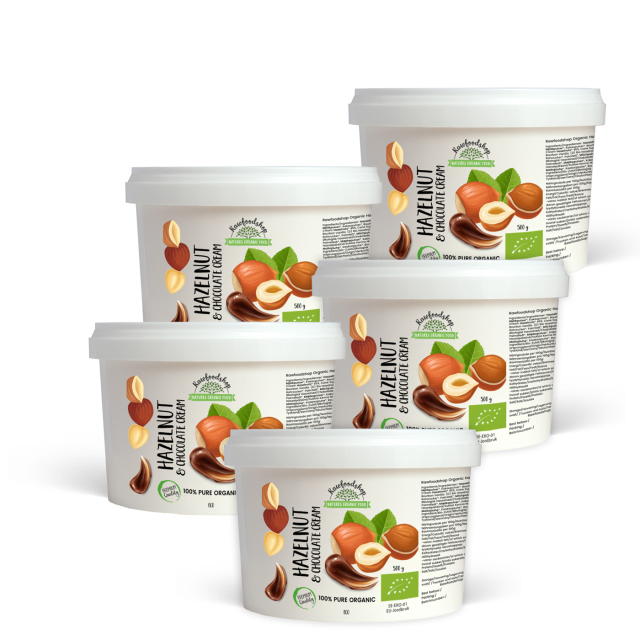 Hasselnøtt og Sjokolade Krem ØKO 500g x 5 pakker
