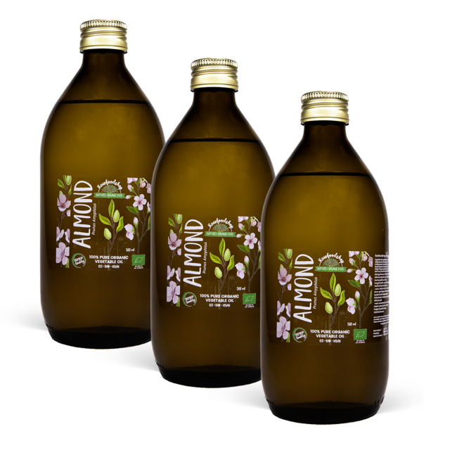 Mandelolje kaldpresset ØKO 50ml x 3 flasker
