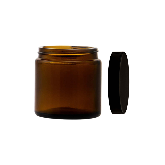 Salvekrukke Brunt glass med lokk 120 ml