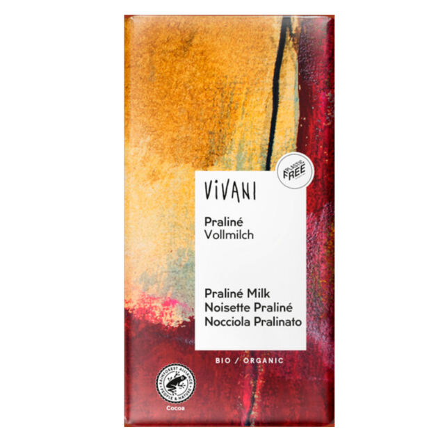 Vivani Sjokolade Lys Pralin Nougat ØKO100g