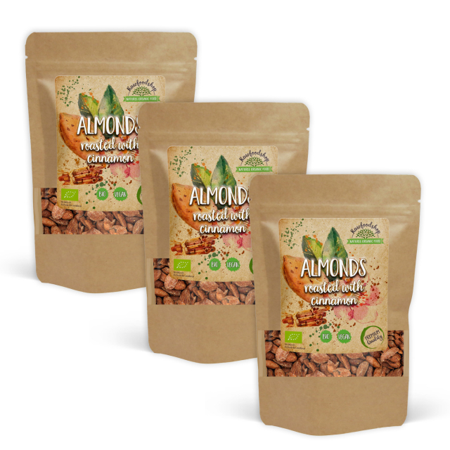 Mandler Ristede med Kanel ØKO 500g x 3 pakker