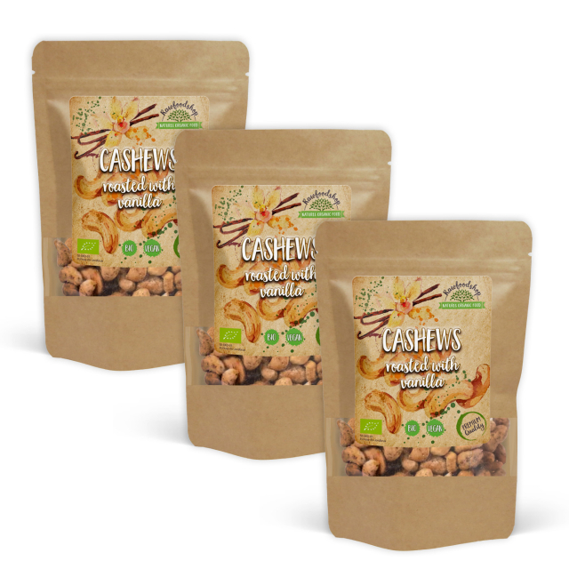 Cashewnøtter Ristet med Vanilje ØKO 250g x 3 pakker