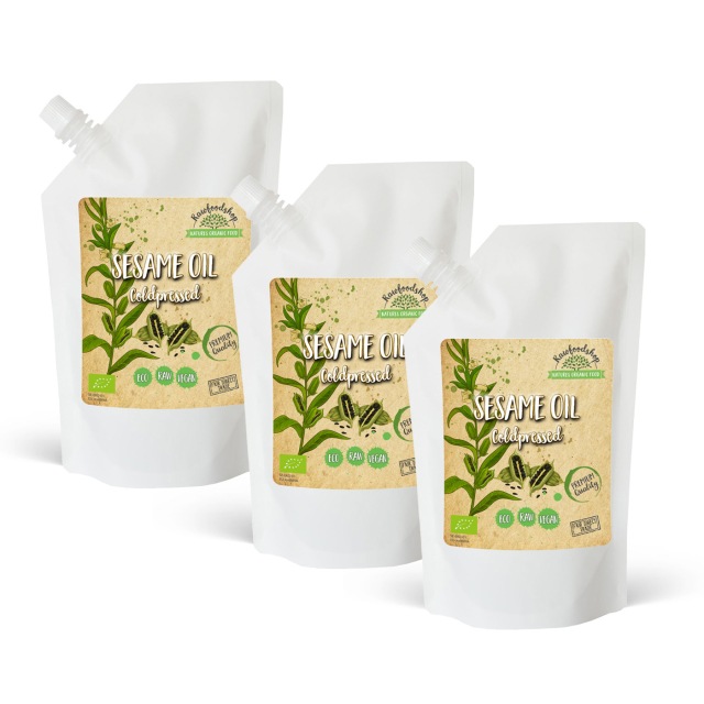 Sesamolje kaldpresset ØKO 500ml x 3 pakker
