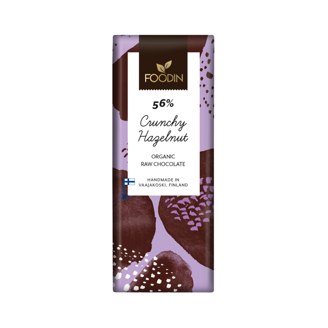 Sjokolade Sprø Hasselnøtt 56% RAW ØKO 40g
