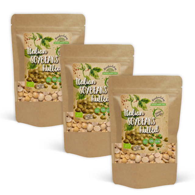 Soyabønner Skrellede ØKO 500g x 3 pakker