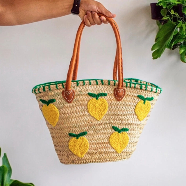 Stråveske Sitron Medium