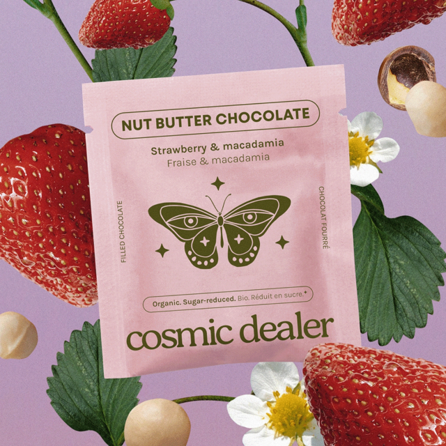 Sjokolade Jordbær & Macadamiasmør ØKO 20g