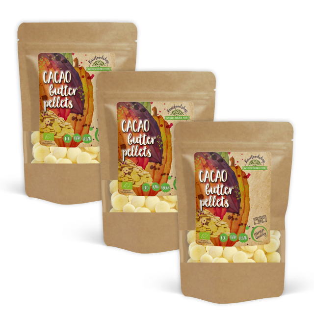 Kakaosmør Pellets RAW ØKO 250g x 3 pakker