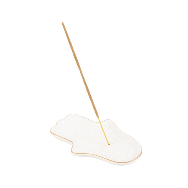 Røkelsesholder White Hamsa Hand