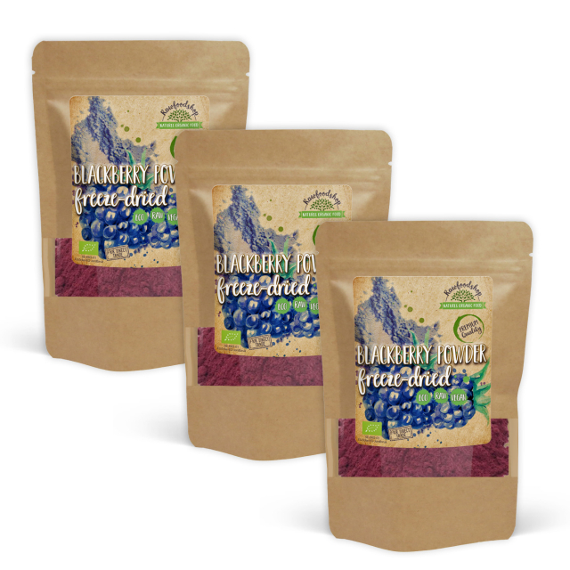 Bjørnebærpulver Frysetørket ØKO 100g x 3 pakker