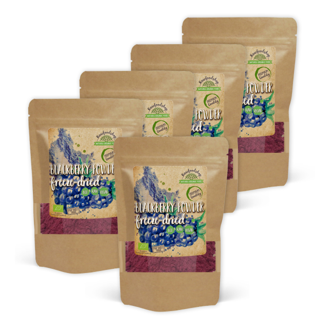 Bjørnebærpulver Frysetørket ØKO 100g x 5 pakker