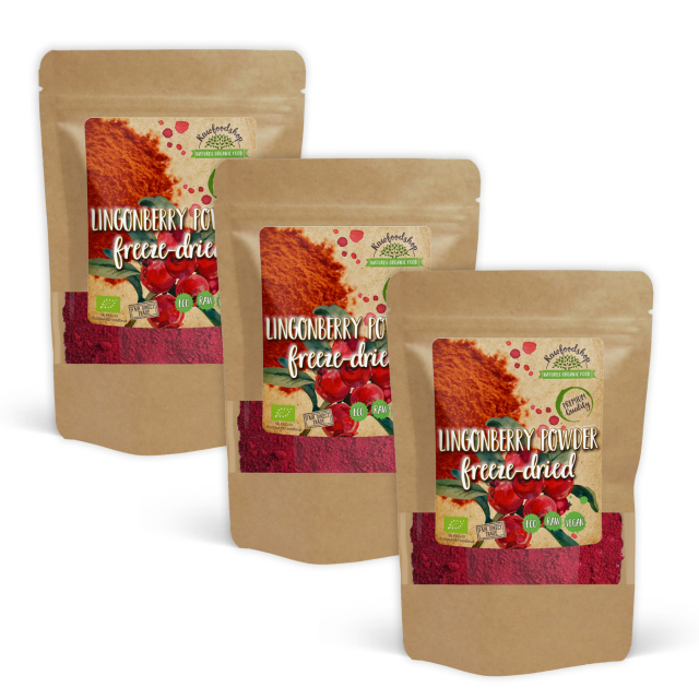 Tyttebærpulver Frysetørket ØKO 100g x 3 pakker