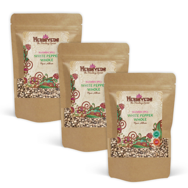 Hvit Pepper Hel ØKO 50g x 3 pakker