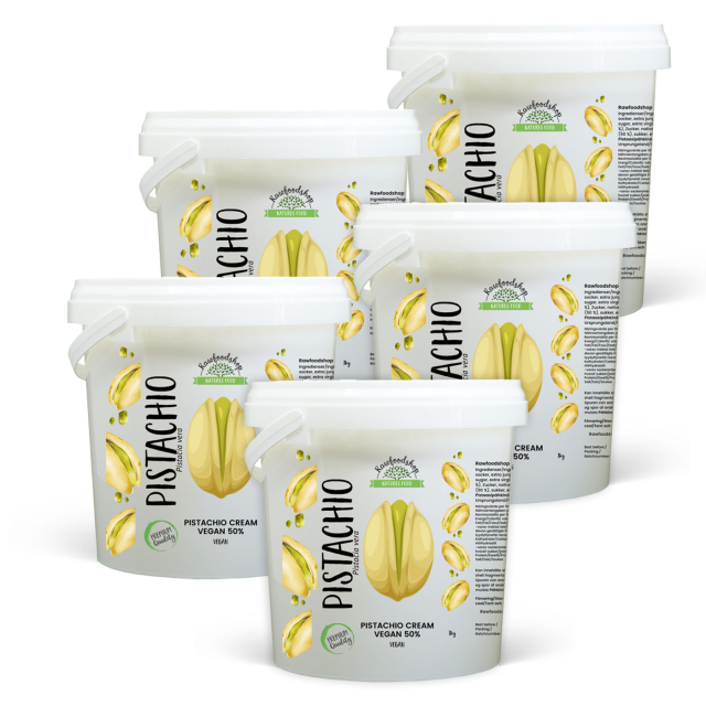 Pistasjkrem Vegansk 50% 1kg x 5 bokser