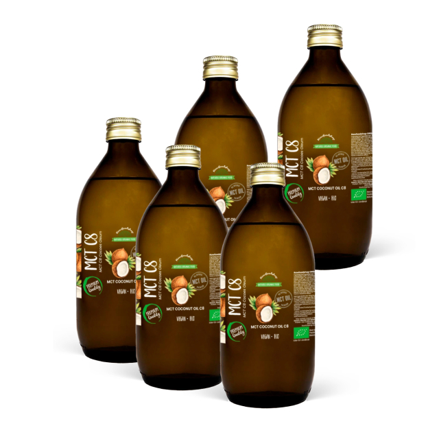 Kokosolje MCT8 ØKO 500ml x 5 flasker