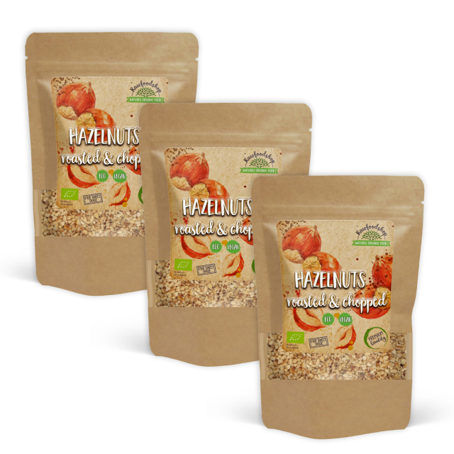 Hasselnøtter Ristede i biter ØKO 200g x 3 pakker