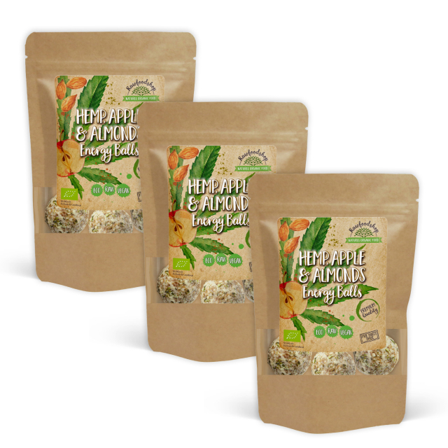 Hampfrø Eple Mandel Energikuler ØKO 100g x 3 pakker