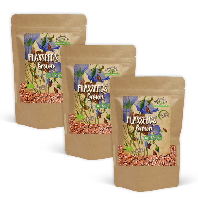 Linfrø Brune ØKO 500g x 3 pakker