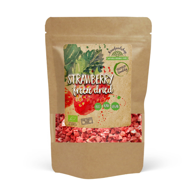Jordbær Frysetørkede biter ØKO 250g