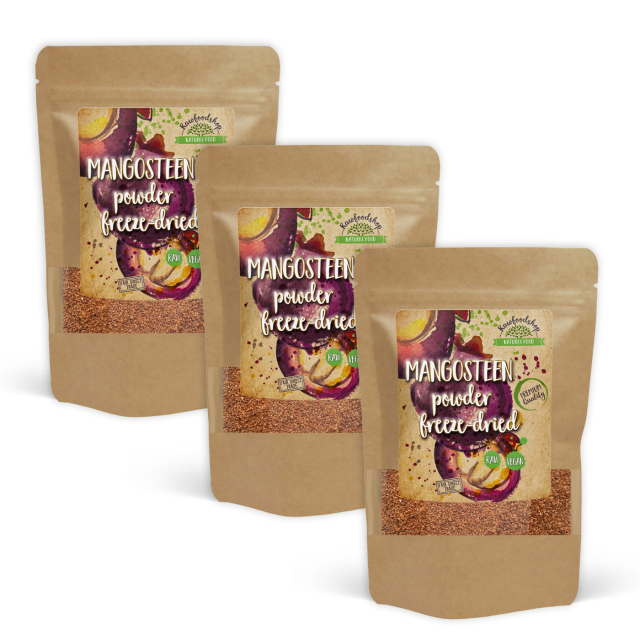 Mangostanpulver Frysetørket 125g x 3 pakker