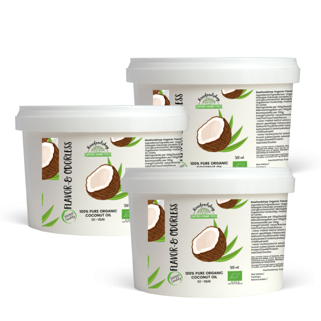 Kokosolje Smak & Duftfri ØKO 500ml x 3 bokser