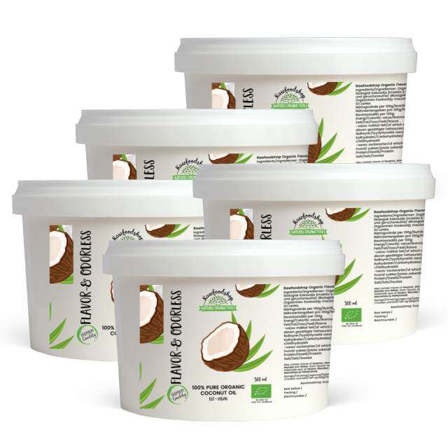 Kokosolje Smak & Duftfri ØKO 500ml x 5 bokser