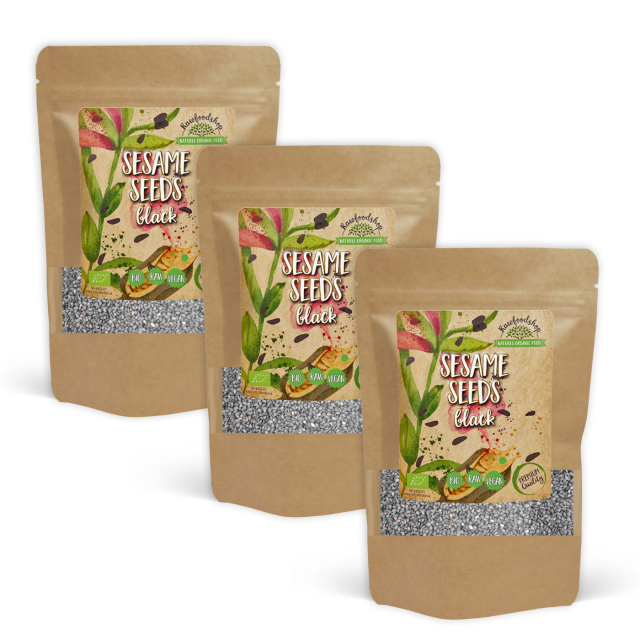 Sesamfrø Svarte ØKO 500g x 3 pakker
