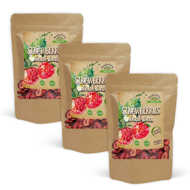 Jordbær Skiver 100g x 3 pakker