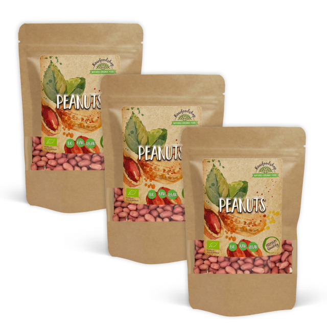 Peanøtter Premium RAW ØKO 500g x 3 pakker