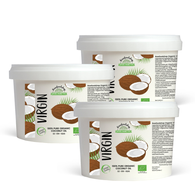 Kokosolje Virgin RAW ØKO 500ml x 3 bokser