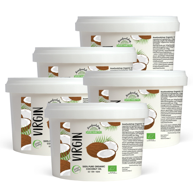 Kokosolje Virgin RAW ØKO 500ml x 5 bokser