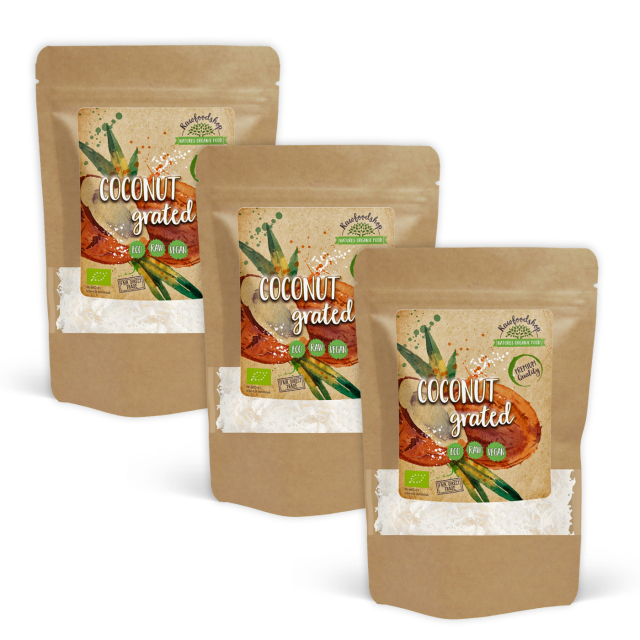 Kokos Revet Premium RAW ØKO 500g x 3 pakker