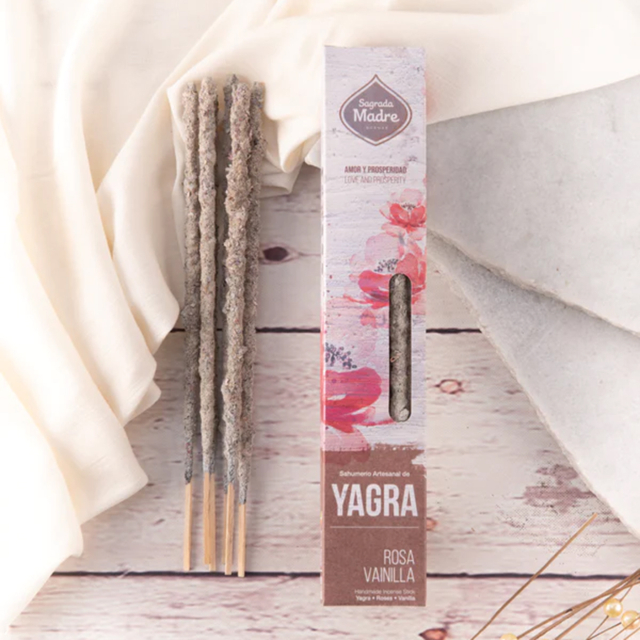 Røkelse Yagra, Rose & Vanilje 8stk
