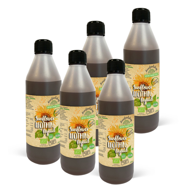 Solros Lecitin Flytende ØKO 250ml x 5 flasker