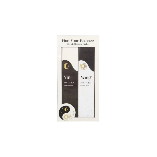 Røkelsespinner Gavesett Yin Yang Svart Oud & Kokosolje
