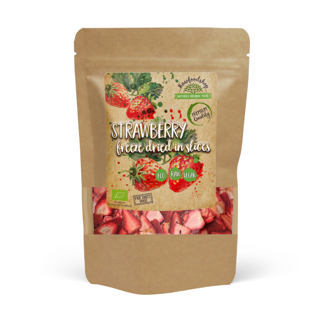 Jordbær Frysetørkede Skiver ØKO 50g