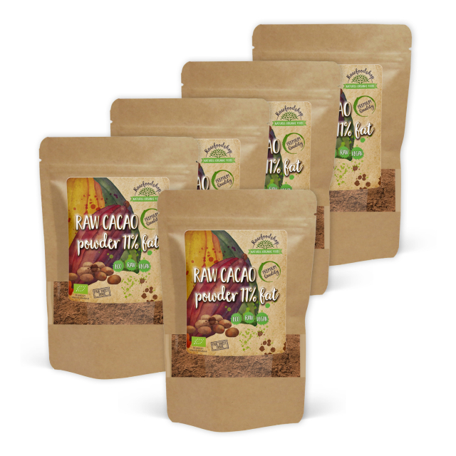 Kakaopulver 11% RAW ØKO 1kg x 5 pakker